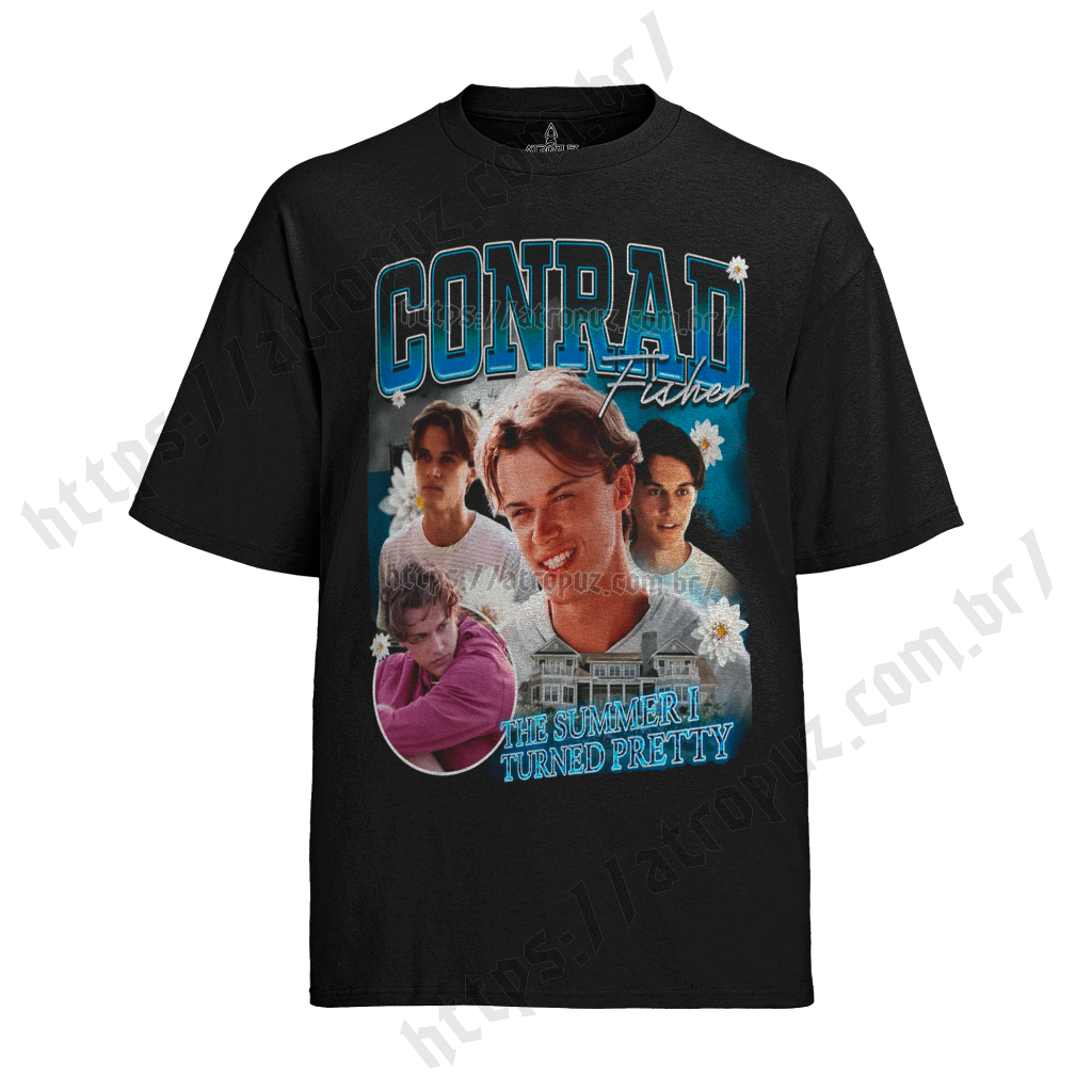 Camiseta Algodão Unissex Tshirt Conrad Fisher Azul | Shopee Brasil