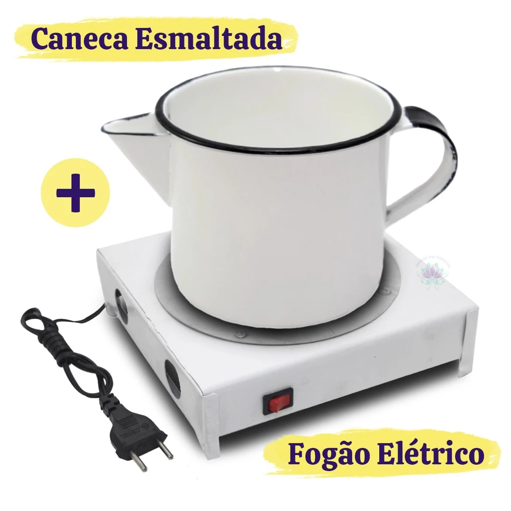Kit Fogão Elétrico+Caneca Esmaltada (Fogão elétrico com tensão elétrica de 110V)