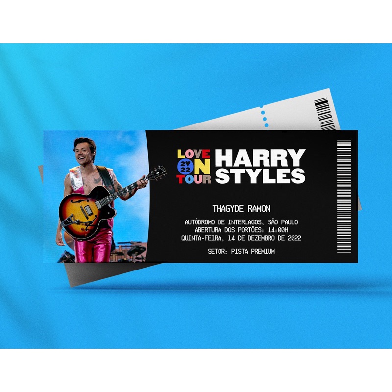 Ingresso Holográfico Personalizado Harry Styles - Love on Tour