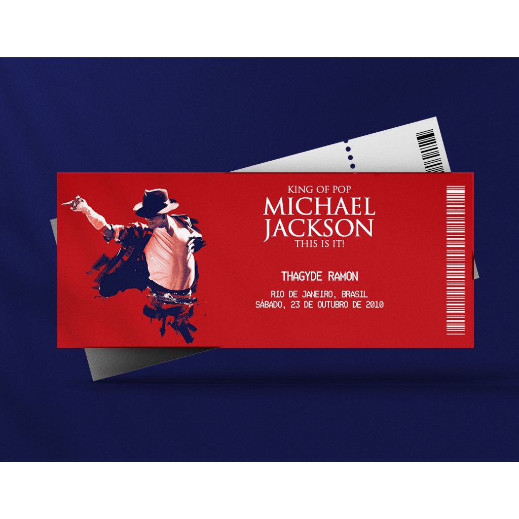 MICHAEL JACKSON THIS IS IT MJ ホログラムチケット Ingresso Holográfico Personalizado Michael Jackson - This is It