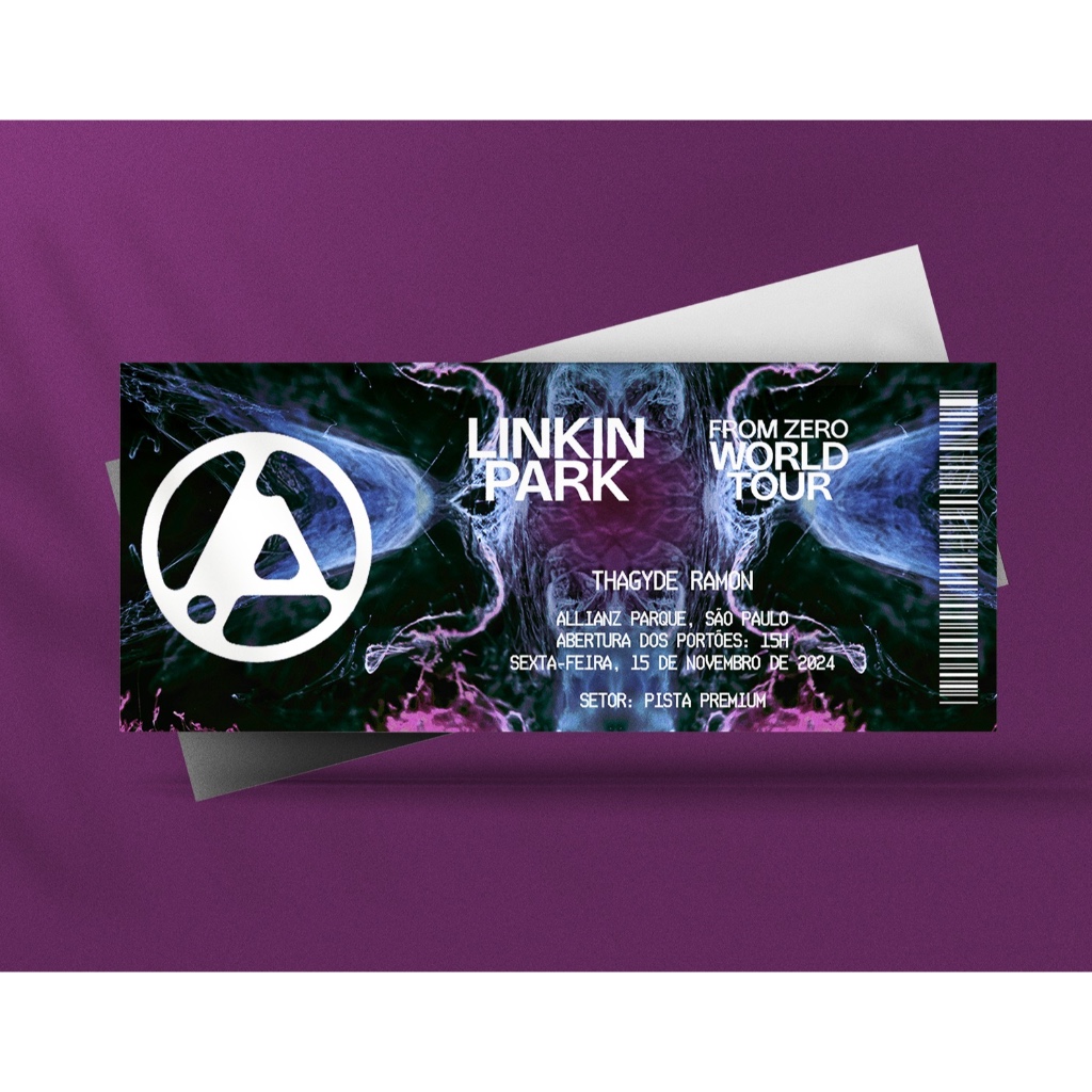 Ingresso Holográfico Personalizado Linkin Park - From Zero World