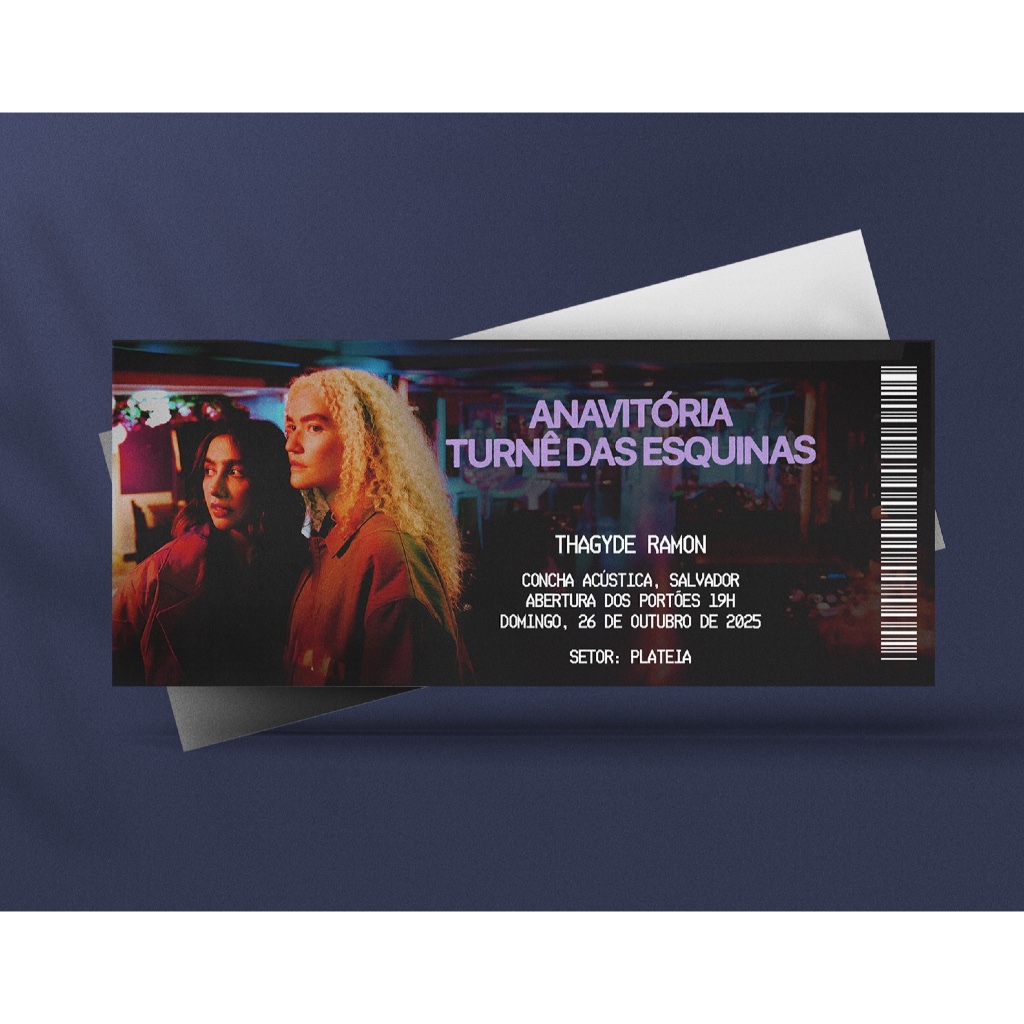 Ingresso Holográfico Personalizado Anavitória - Turnê das Esquinas