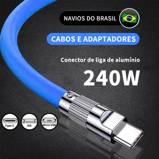 Tipo C V8 Micro USB Cabo Carregamento Rápido Laranja Preto Azul 1,5M Fast Charging Cable