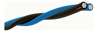 Fio Cabo de Aluminio Para Poste Duplex 10mm Duas Vias Encapadas - Rolo Com 95 Metros