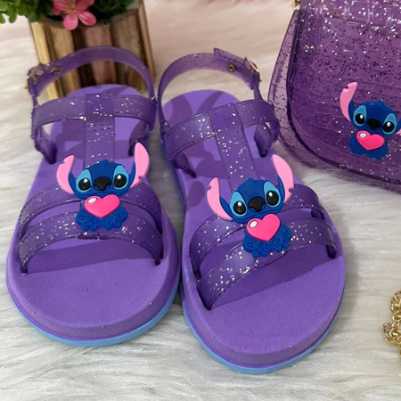 Sandália stitch feminina infantil leve e confortável