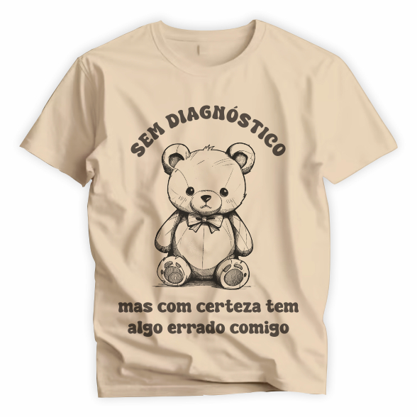 わたるです！ Camiseta Vintage Unissex Poliéster Sem diagnóstico mas tem algo