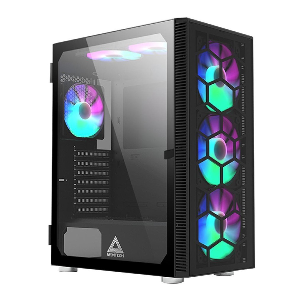 Gabinete Gamer Montech X3 Glass, Mid Tower ATX 6 Fans, Vidro
