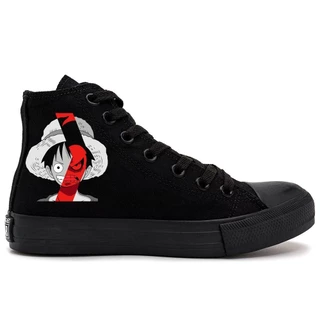 Tênis Masculino Do Anime One Piece Luffy Pirata Cano Alto