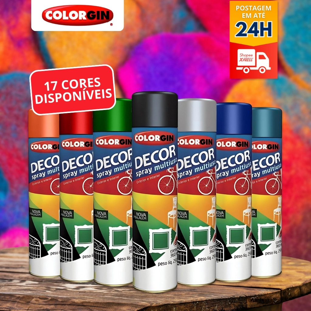 Tinta Spray Colorgin Decor Interno e Externo Cor Alta Durabilidade ...