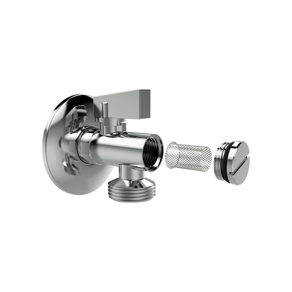 Torneira de Esfera com Filtro para Máquina de Lavar Blukit Cromada