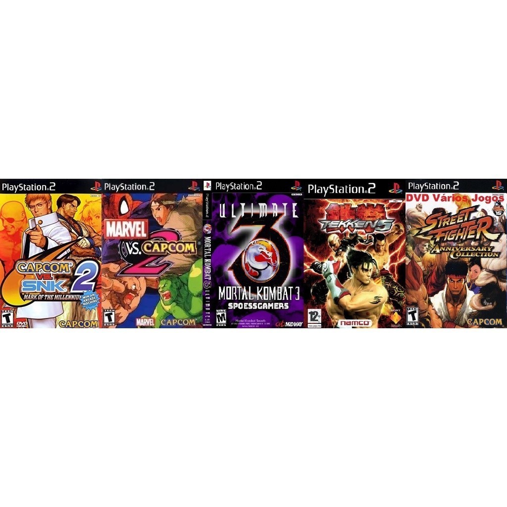 Kit Jogos Capcom vs Snk 2 Marvel vs Capcom 2 Mortal Kombat GamesPs2X ...