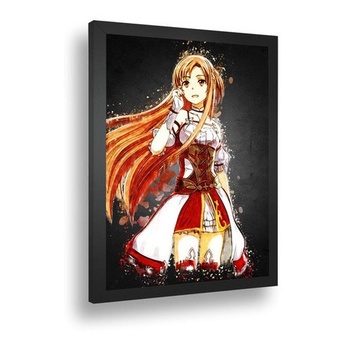 Quadro Emoldurado Poster Sword Art Online Personagem Anime