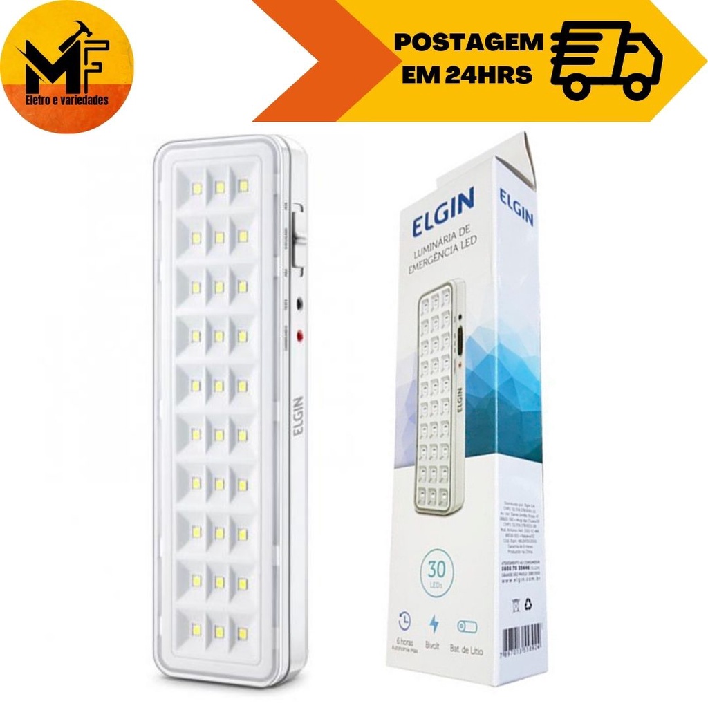 Luminária De Emergência Elgin 30 Led Bivolt em Promoção na Shopee Brasil  2024