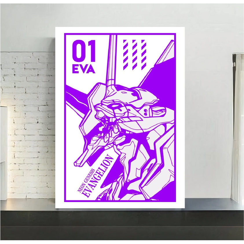 Quadro de mdf poster moldura, Mangá, Anime, Evangelion