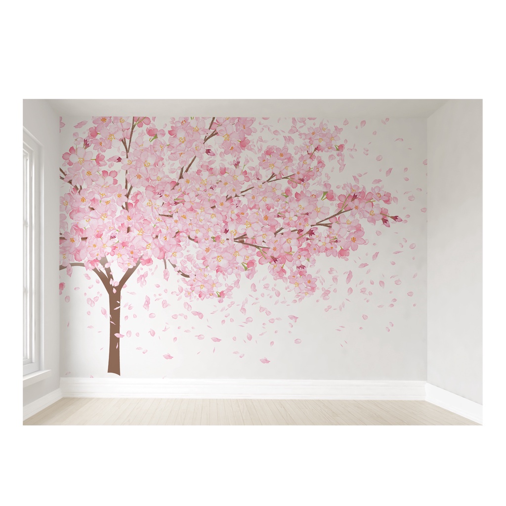 Papel de Parede Floral Árvore Lindas Pétalas Rosê VR392