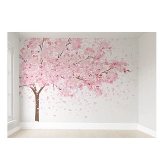 Papel de Parede Floral Árvore Lindas Pétalas Rosê VR392