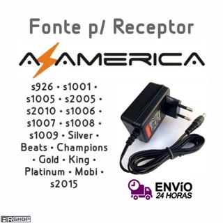Fonte 12v 1.5a para Receptor Azamerica Todos os Modelos
