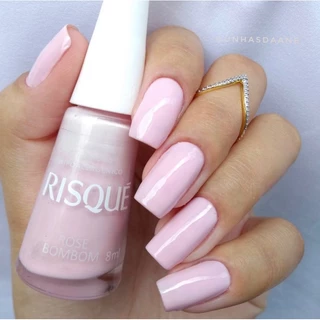 Esmalte Risqué Rose Bombom , cremoso Rosas Hipoalergênico 8ml