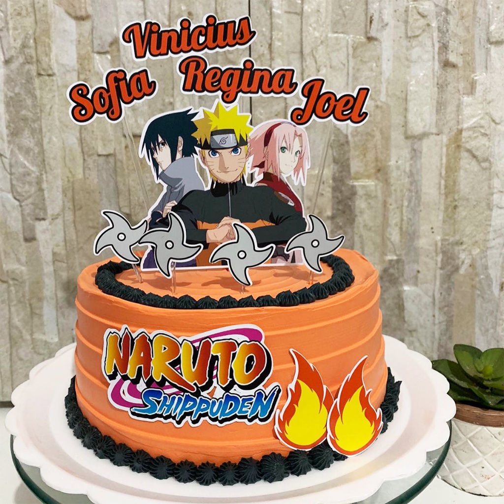 Topo Topper Bolo NARUTO Cortado Colado Envio Imediato Personalizado