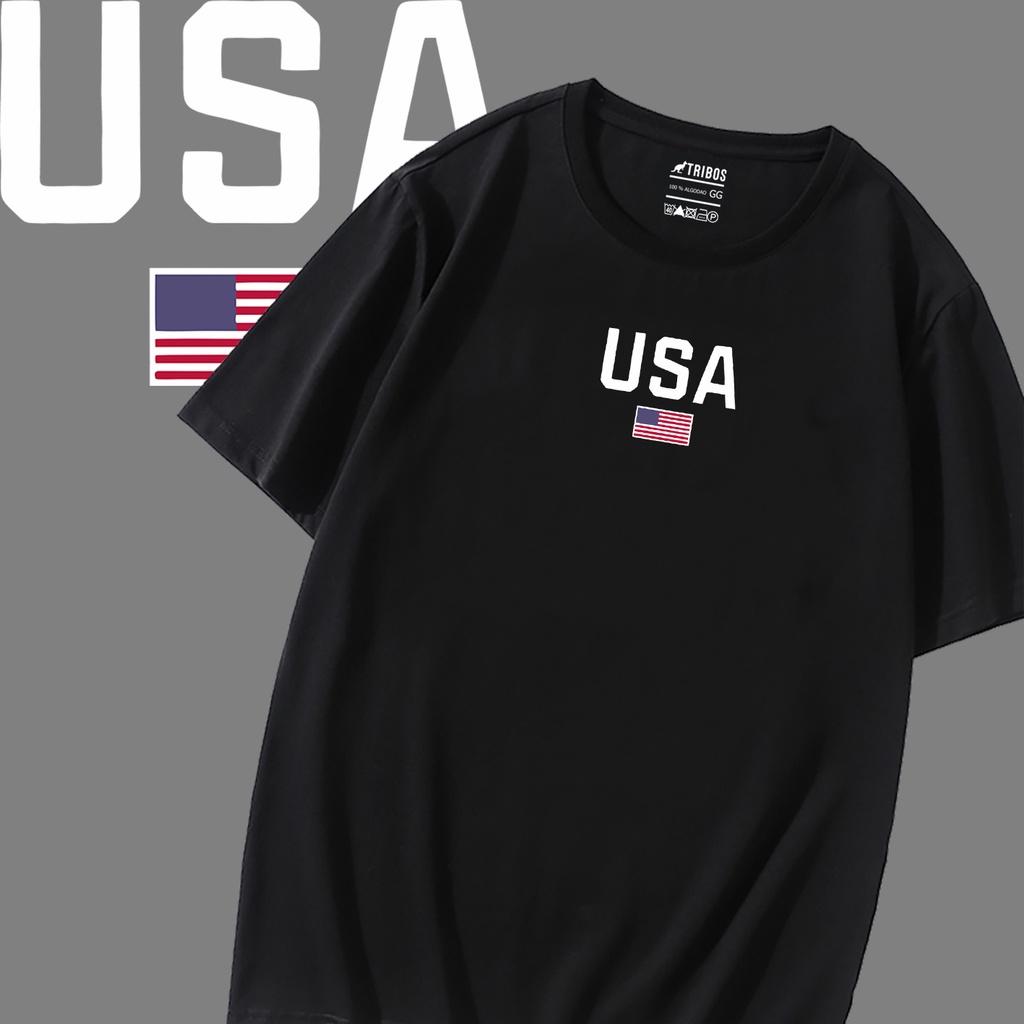 Camiseta Camisa Longline Masculina Caveira Estados Unidos USA