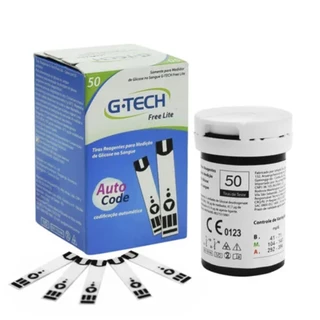 Tira Teste De Glicose Com 50 Un. Lite - G-Tech