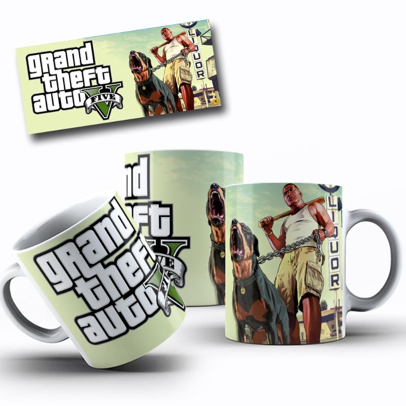 Caneca Jogo GTA V Personagem Franklin