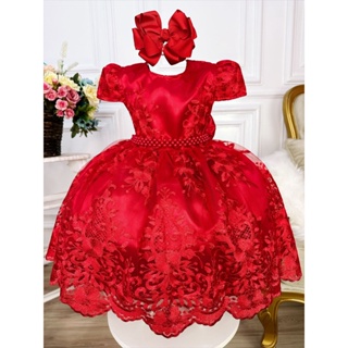 Vestido de best sale princesa infantil vermelho