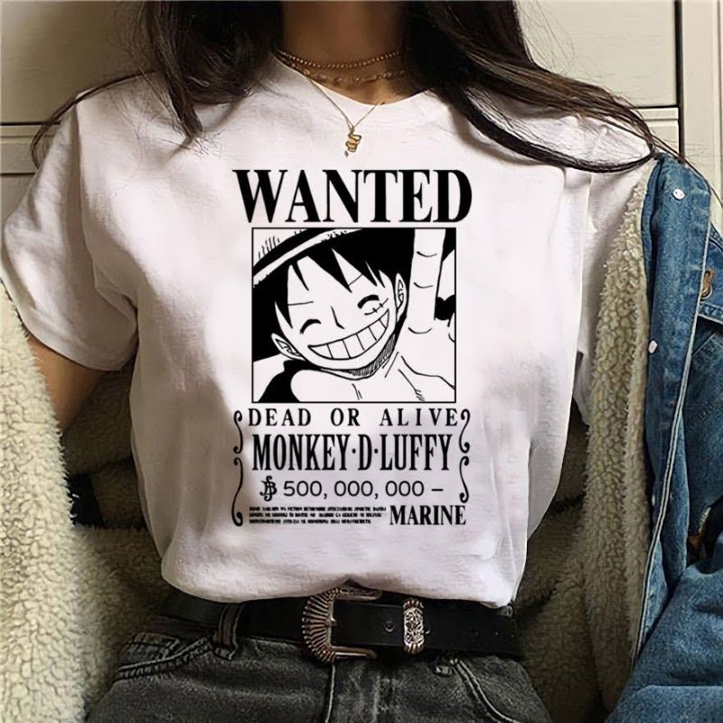 Camiseta Unissex Procurado Wanted Monkey D. Luffy Cartaz de