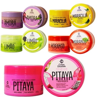 Kit C/3und Esfoliante Corporal e Facial Cheiro de Fruta Corpo Dourado Frutkais 300g