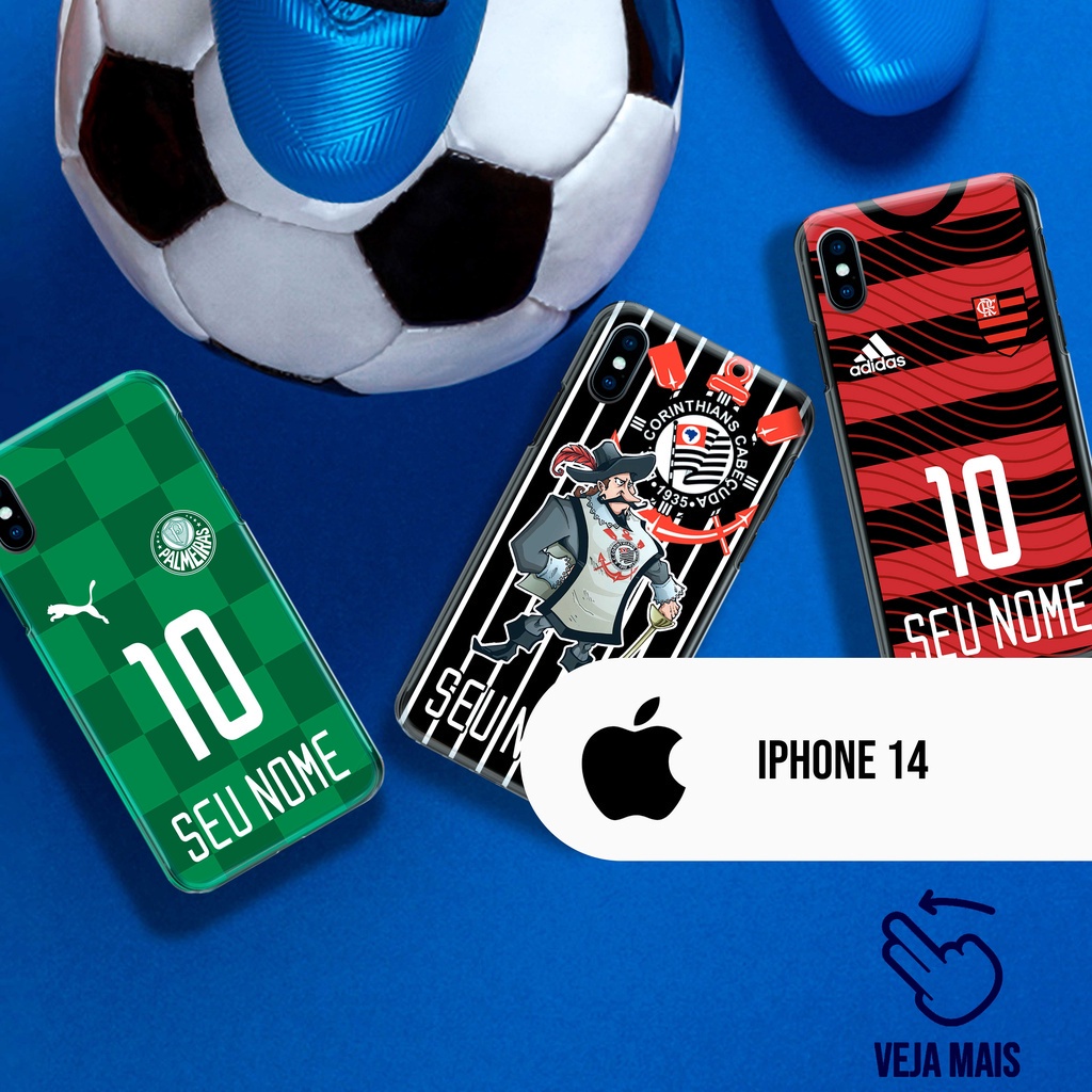 Capa Capinha - iPhone 14 - Times Nacionais Personalizado Com Nome