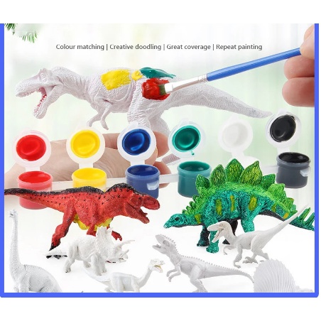 FLORMOON Kit Pintura 23 Peças Realistas Figuras de Dinossauros