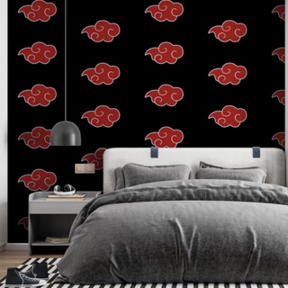 Adesivo Akatsuki Símbolo Kit com 10 Decorativo para Parede tema Naruto