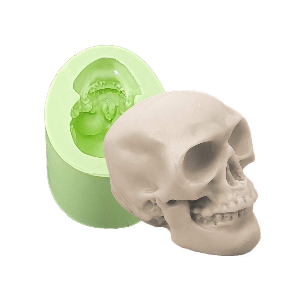 Small Skull Silicone Mold (4 Cavity) | 3D Skeleton Head Mold | Halloween  Craft | Gothic Jewelry DIY | Resin Art Supplies (9mm x 10mm)