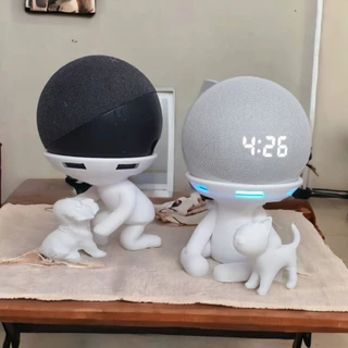 Suporte Alexa Echo Dot 3, Echo Dot 4 e Echo Dot 5. Tema Robert Plant Violão, Gato, cachorro, família