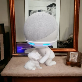 Suporte Alexa Echo Dot 3, Echo Dot 4 e Echo Dot 5. Tema Robert Plant Violão, Gato entre outros
