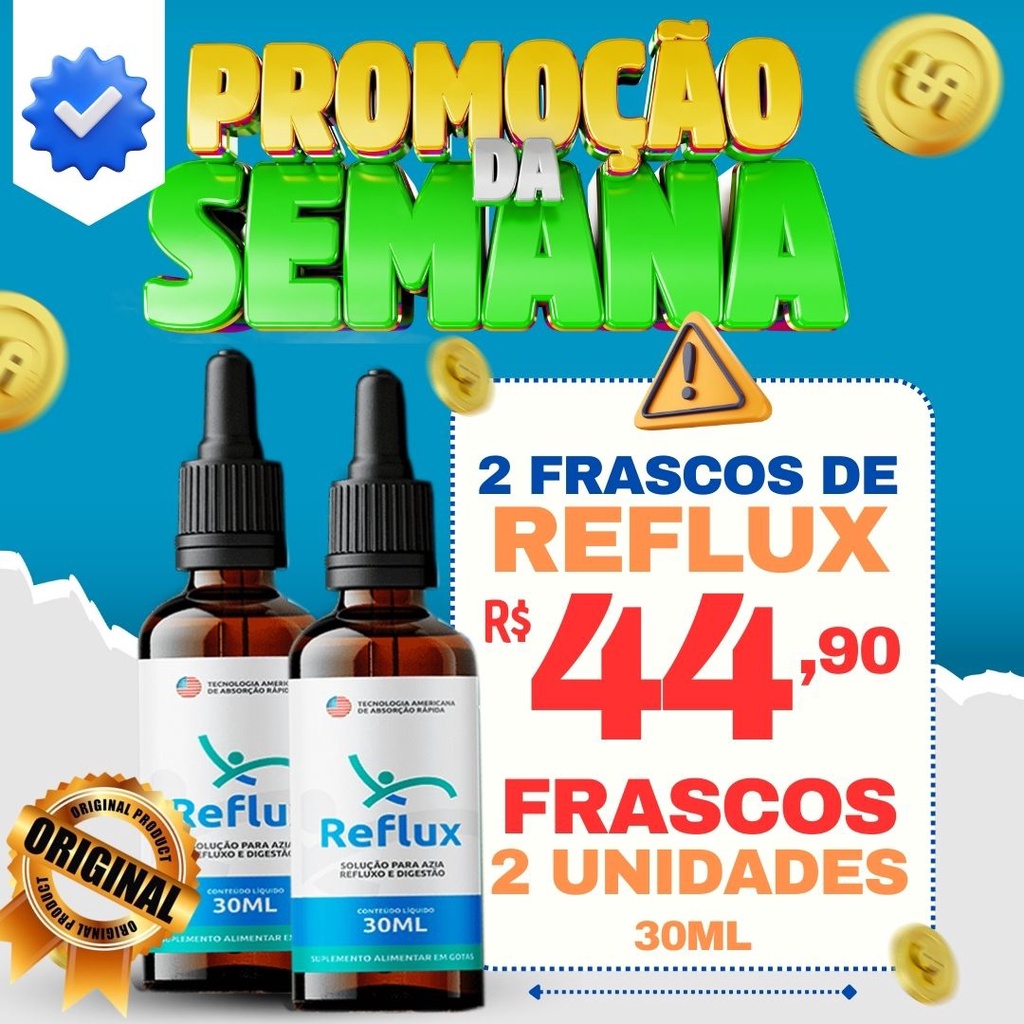Oferta Relâmpago Kit 2 Frascos Reflux Super Potente Oficial | Shopee Brasil