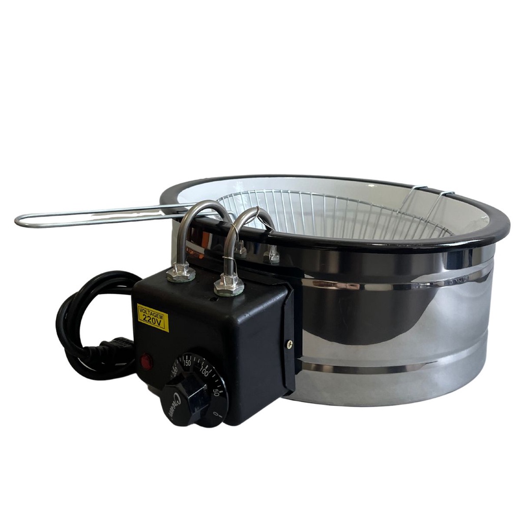 Fritadeira elétrica tacho esmaltado 5L base em aço inoxidáve