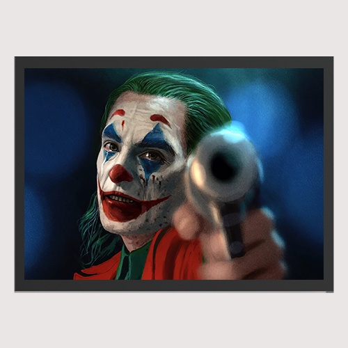 quadro joker coringa tamanho 45x35 cm com vidro