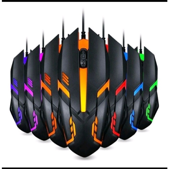 Mouse Gamer Para Jogos com luz de LED RGB colorido 3200 DPI com fio USB RF Semi Profissional Custo Benefício