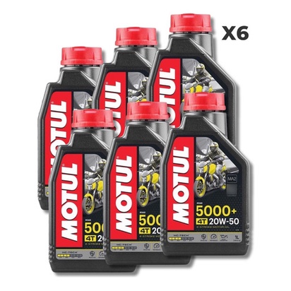 Kit 6 Lts Óleo Motul 4t 5000 20w50 Hc-tech Semissintético