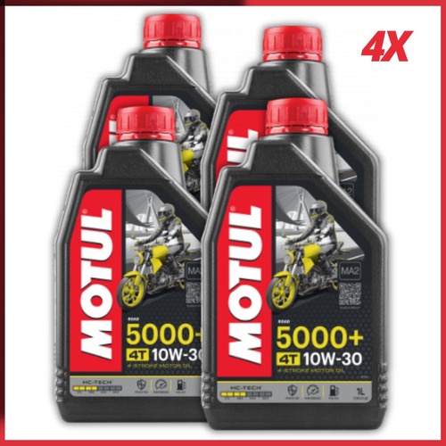 Kit Óleo Motul 5000+ 4t 10w30 Semissintético Com 4 Litros