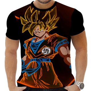 CAMISETA CAMISA DESGASTE DRAGON BALL ADULTO COLORIDO DESENHO