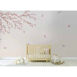 Papel de parede infantil menina árvore quarto de bebê M² VR474