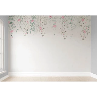 Papel De Parede Infantil Floral Jardim Suspenso Delicado VR473