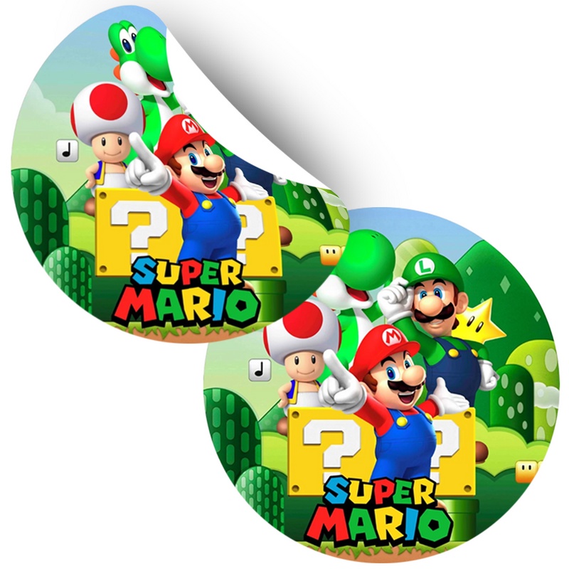 Kit c/40 adesivos 3,5cm Super Mario Jogo