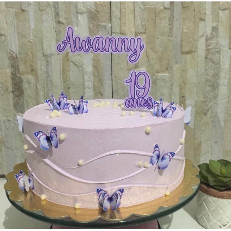 🦋 Cake 🦋  Bolos de aniversário roxos, Bolos de aniversário de