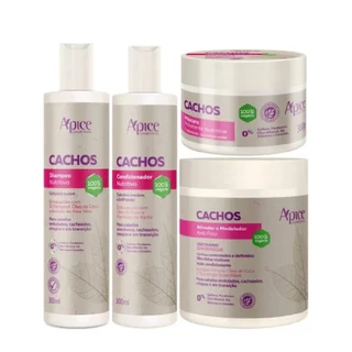 Kit Apse Cachos Shampoo + Condicionador + Mascara + Ativador de Cachos