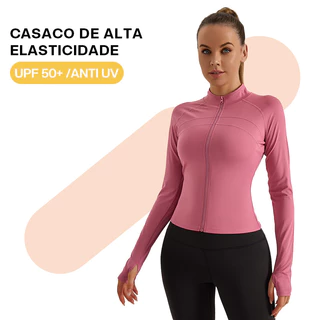 Liouty Jaqueta Feminina de Corrida de Manga Comprida para Ginástica e Ioga Esportiva com Proteção UV