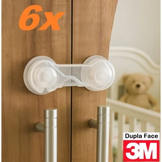 6 Travas Porta Gaveta Geladeira Transparente Bebê Fita 3M - em Oferta na Shopee
