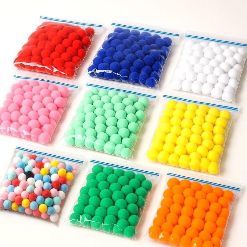 Pompom 10mm – Kit 100 unidades | Várias Cores | Artesanato